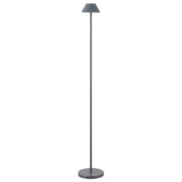 Mallory 44" Modern Minimalist Indoor/Outdoor Iron Pleated Shade Rechargeable/Cordless Dimmable Integrated LED Floor Lamp